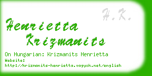 henrietta krizmanits business card